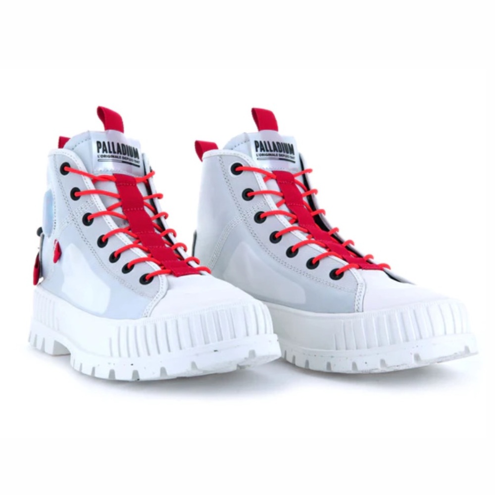 Palladium Boots - PALLASHOCK MID TICKET TO EARTH STAR WHITE - 38